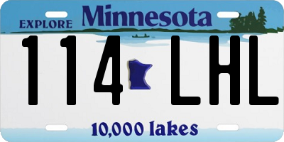 MN license plate 114LHL
