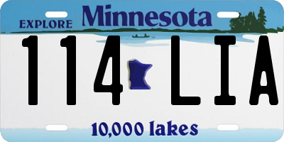 MN license plate 114LIA