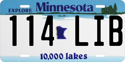 MN license plate 114LIB