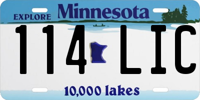MN license plate 114LIC