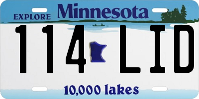 MN license plate 114LID