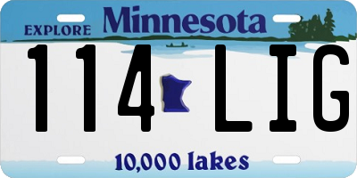 MN license plate 114LIG