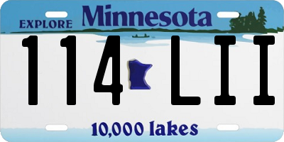 MN license plate 114LII