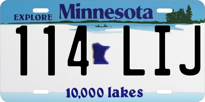 MN license plate 114LIJ