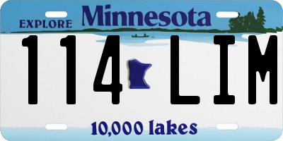 MN license plate 114LIM