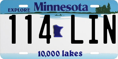 MN license plate 114LIN