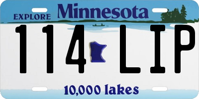 MN license plate 114LIP