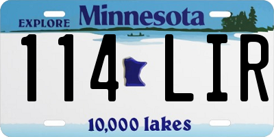 MN license plate 114LIR