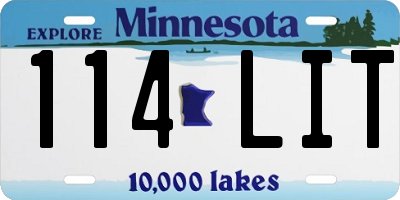 MN license plate 114LIT