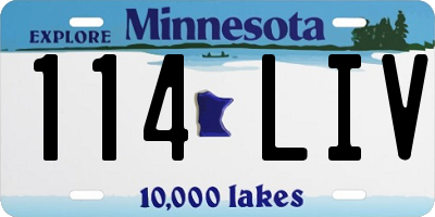 MN license plate 114LIV