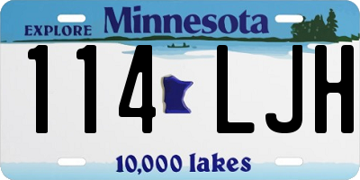 MN license plate 114LJH
