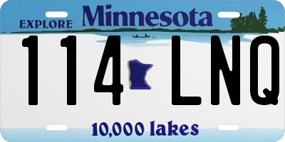 MN license plate 114LNQ