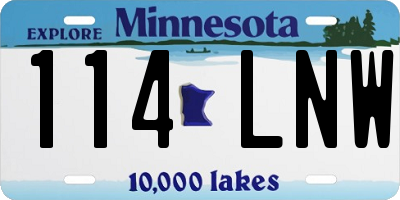 MN license plate 114LNW