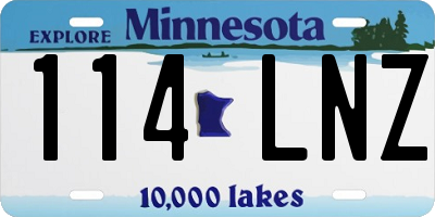 MN license plate 114LNZ