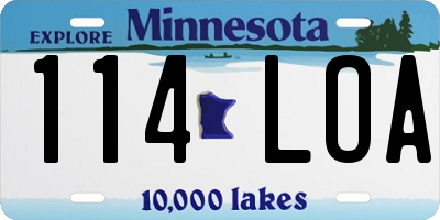 MN license plate 114LOA