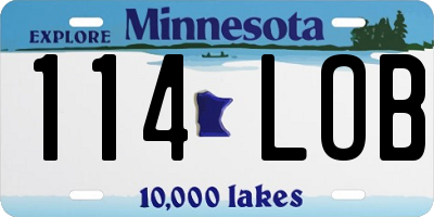 MN license plate 114LOB