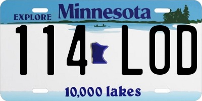 MN license plate 114LOD