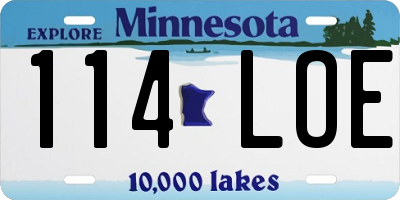 MN license plate 114LOE