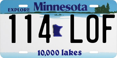 MN license plate 114LOF