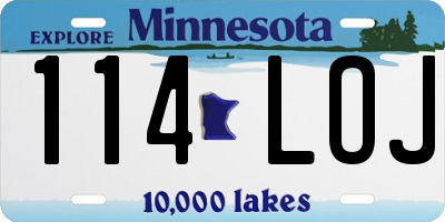 MN license plate 114LOJ
