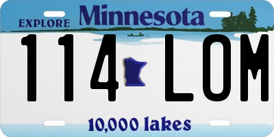MN license plate 114LOM