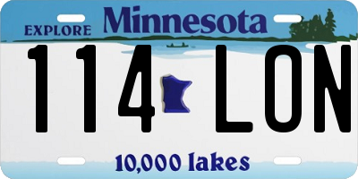 MN license plate 114LON