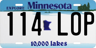 MN license plate 114LOP