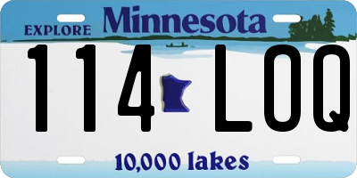 MN license plate 114LOQ