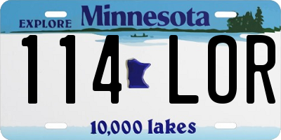 MN license plate 114LOR