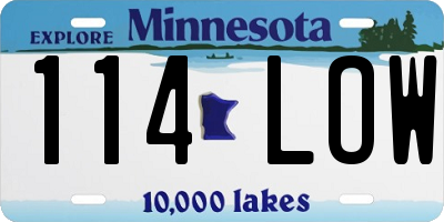 MN license plate 114LOW