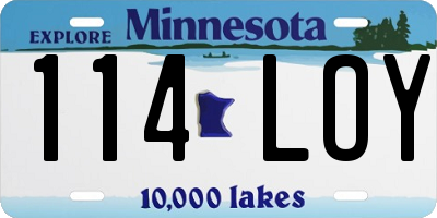 MN license plate 114LOY
