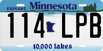 MN license plate 114LPB