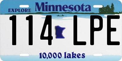 MN license plate 114LPE
