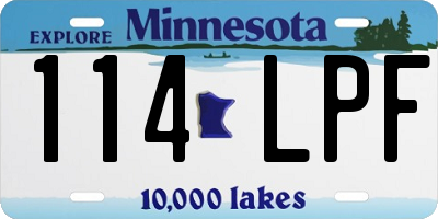 MN license plate 114LPF