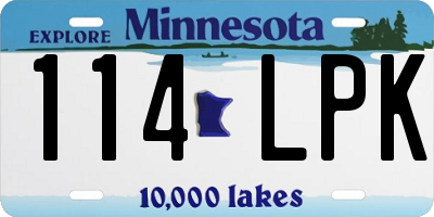 MN license plate 114LPK
