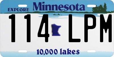 MN license plate 114LPM