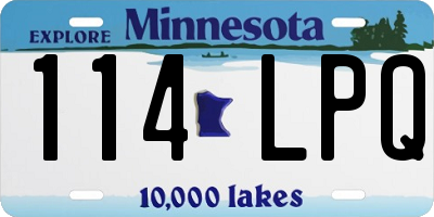 MN license plate 114LPQ