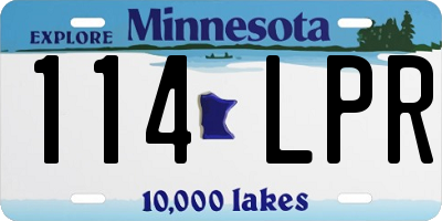MN license plate 114LPR