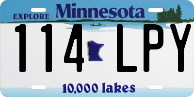 MN license plate 114LPY
