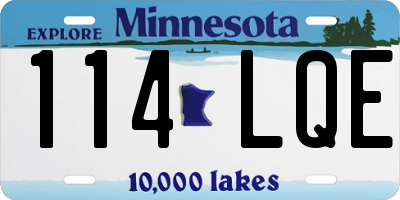MN license plate 114LQE