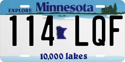 MN license plate 114LQF