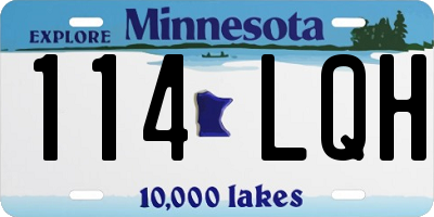 MN license plate 114LQH