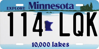 MN license plate 114LQK