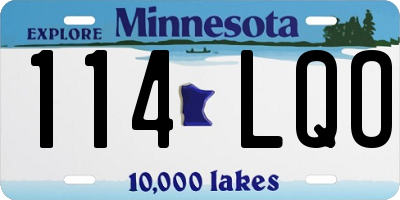 MN license plate 114LQO