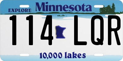 MN license plate 114LQR