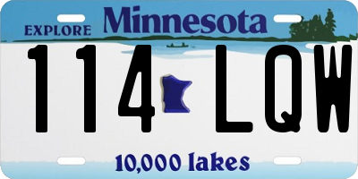 MN license plate 114LQW