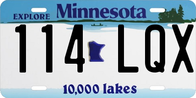 MN license plate 114LQX