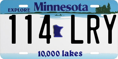 MN license plate 114LRY