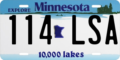 MN license plate 114LSA