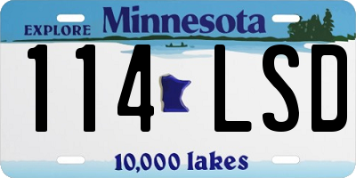 MN license plate 114LSD